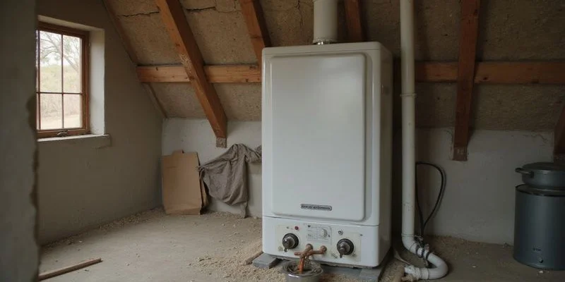 Properly insulated geyser with drip tray and overflow pipe installed in a Johannesburg home roof space
