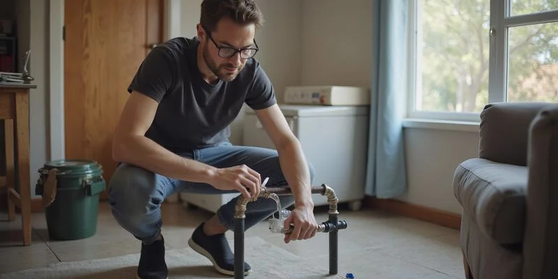 Plumber installing new PEX piping to replace old galvanised pipes in a North Johannesburg home