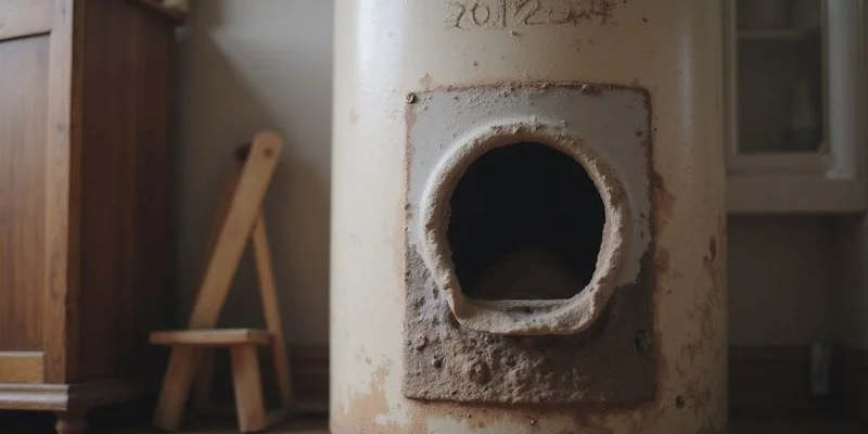 Diagram showing how thermal stress affects a geyser cylinder during winter temperature fluctuations