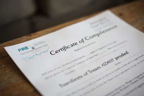PIRB Compliance Certificates work example 1