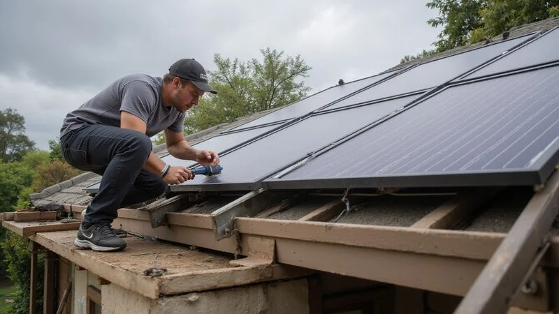 Solar geyser panels installed on roof of Bryanston home with mountain views in background